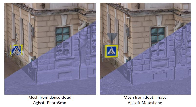 Za pomocą Agisoft Metashape Professional możliwe jest bardzo szczegółowe generowanie siatki na podstawie map głębokości